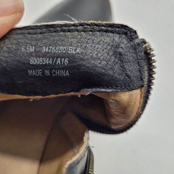 Frye Womens Ray Belted Bootie Ankle Boot Black Distressed Pointed Toe 6.5M - Picture 9 of 10